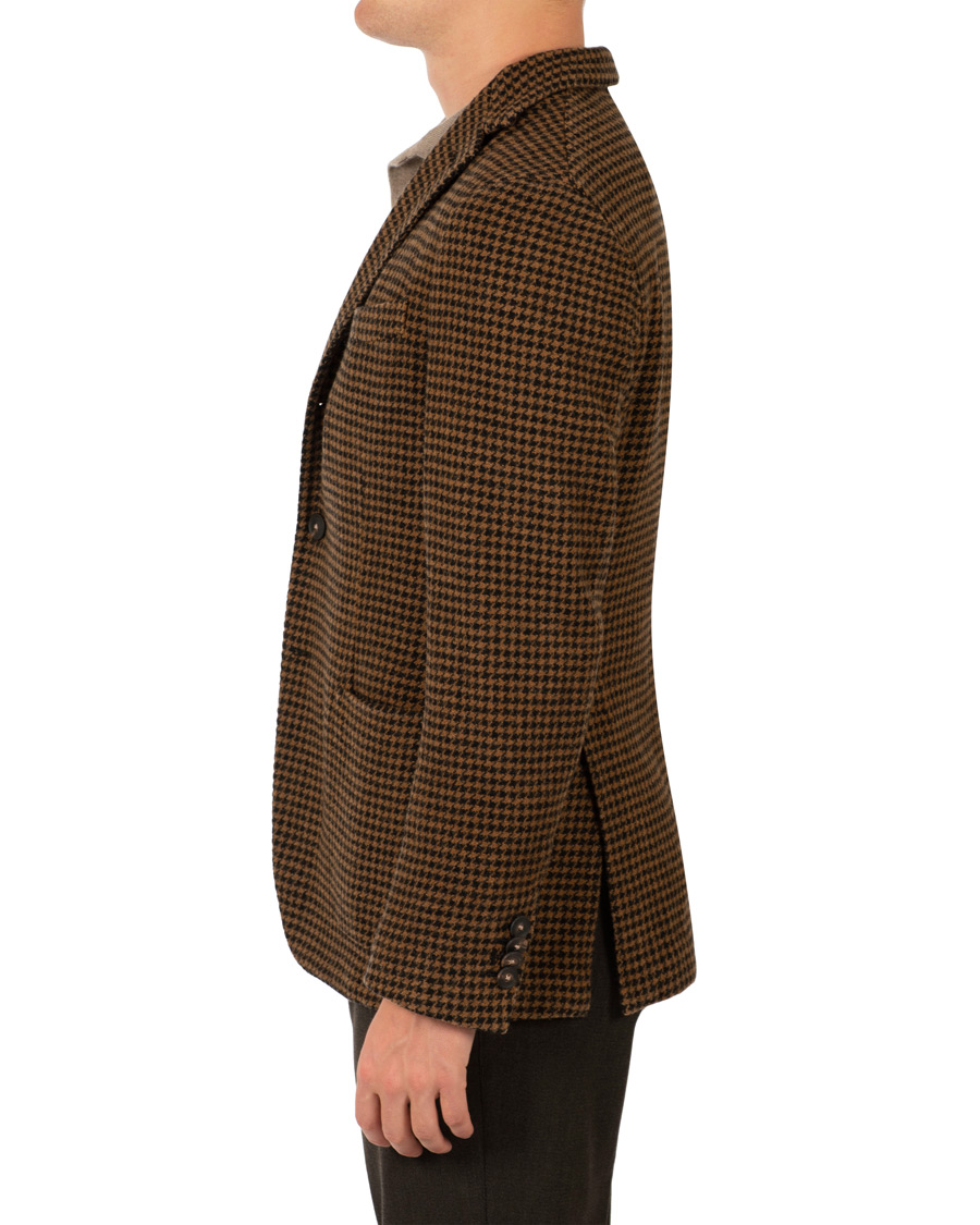 Mies | Pikkutakit | The Gigi | Art Garment Dyed Houndstooth Shetland Blazer Dark Brown