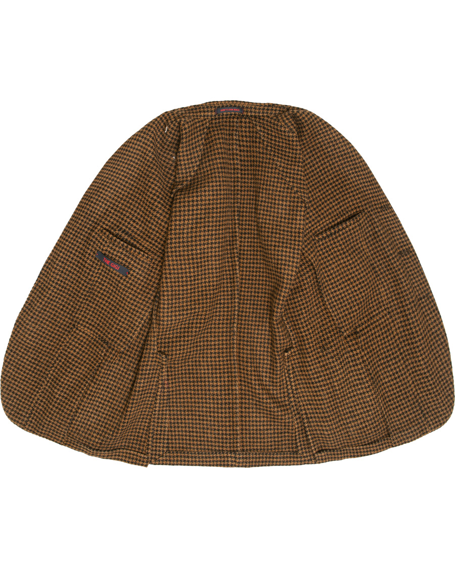 Mies | Pikkutakit | The Gigi | Art Garment Dyed Houndstooth Shetland Blazer Dark Brown