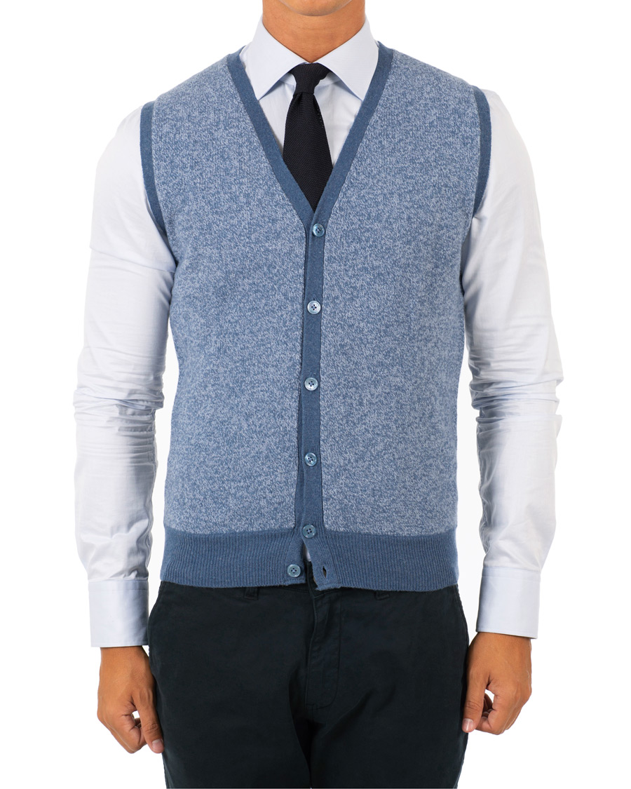 Mies | Puserot | Stenströms | Lambswool Vest Blue
