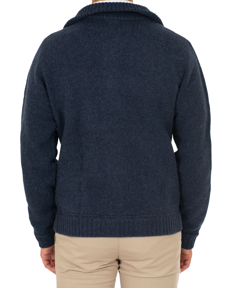 Mies | Puserot | Stenströms | Merino Wool Knitted Cardigan Navy