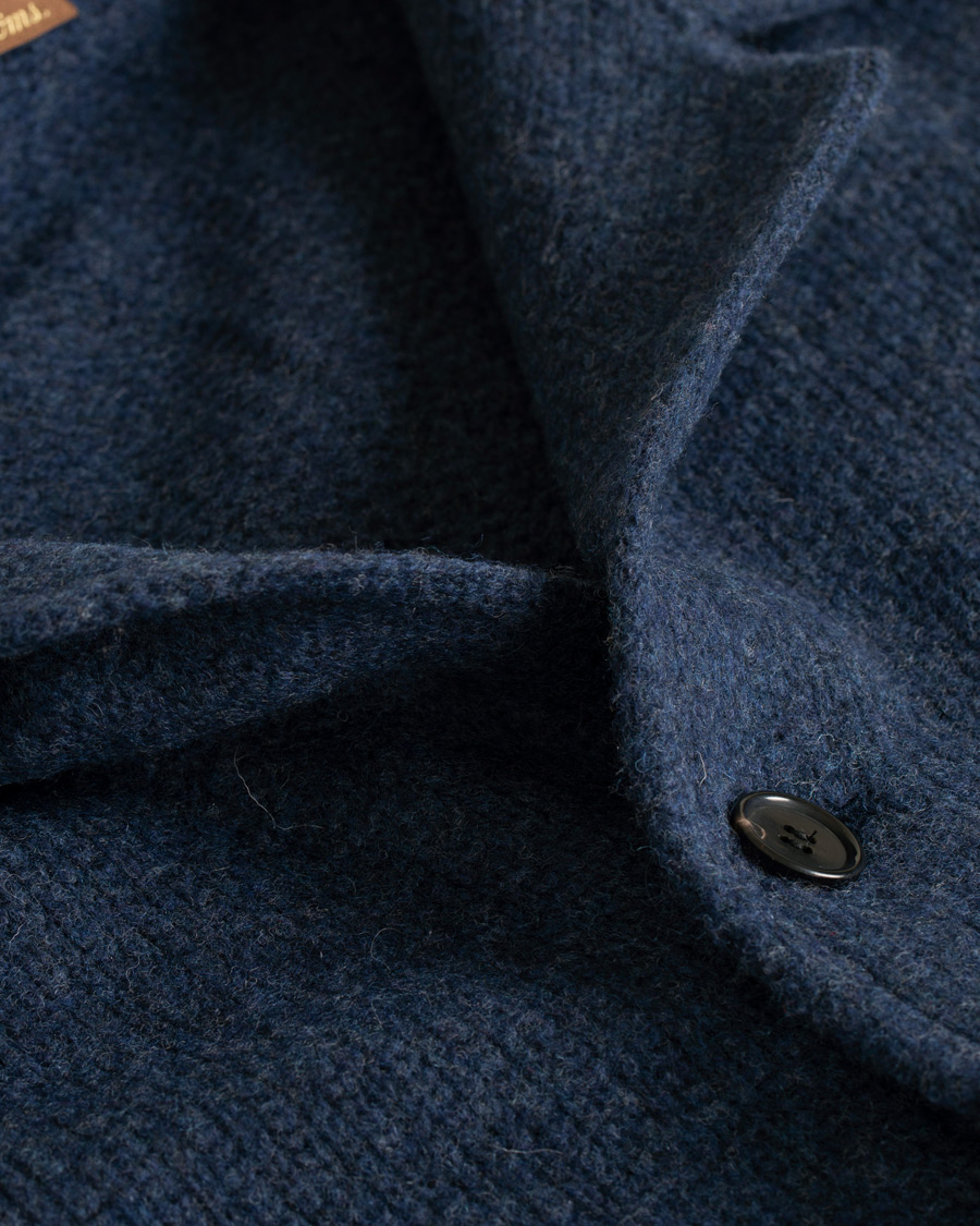 Mies | Puserot | Stenströms | Merino Wool Knitted Cardigan Navy