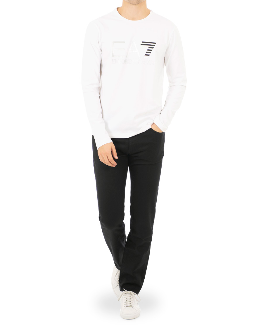 Mies | T-paidat | EA7 | Train Logo Crew Neck Long Sleeve Tee White