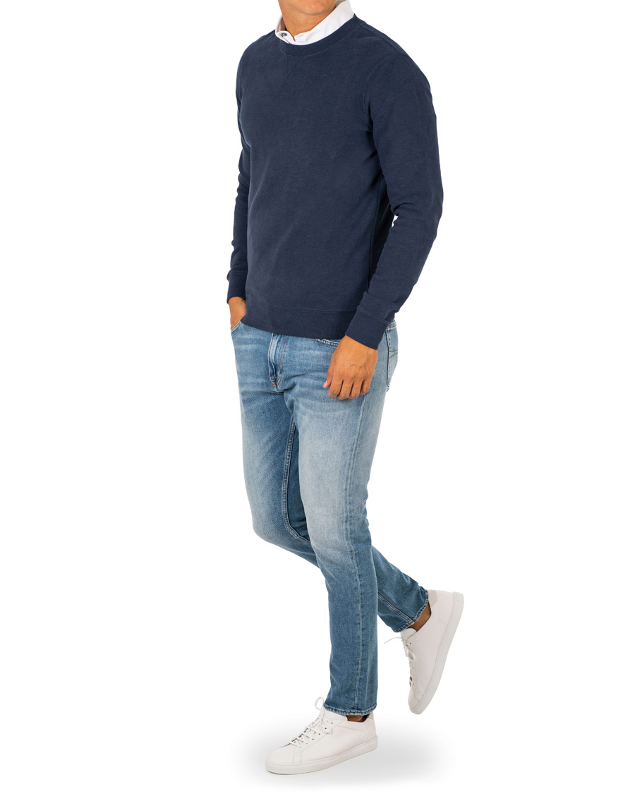 Mies | Puserot | Sunspel | Loopback Sweatshirt Navy Melange