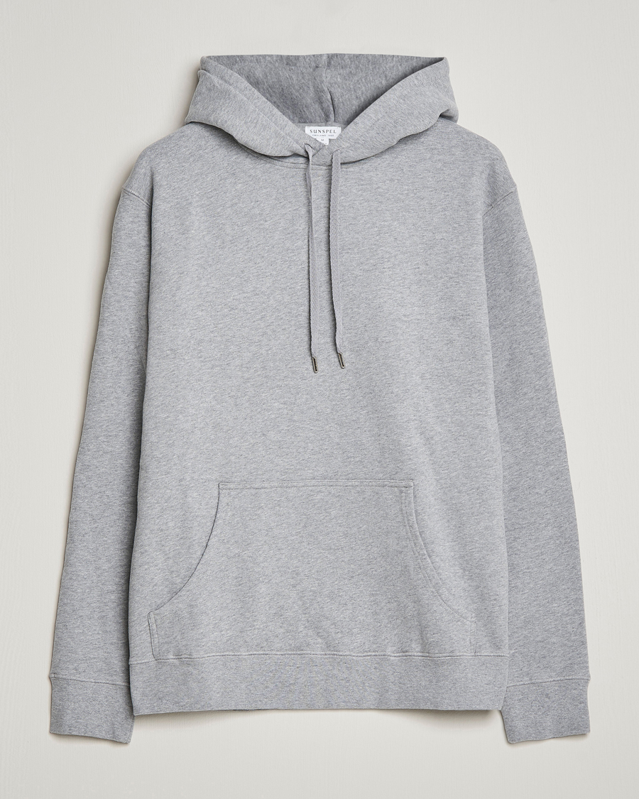 Mies | Puserot | Sunspel | Loopback Hoodie Grey Melange