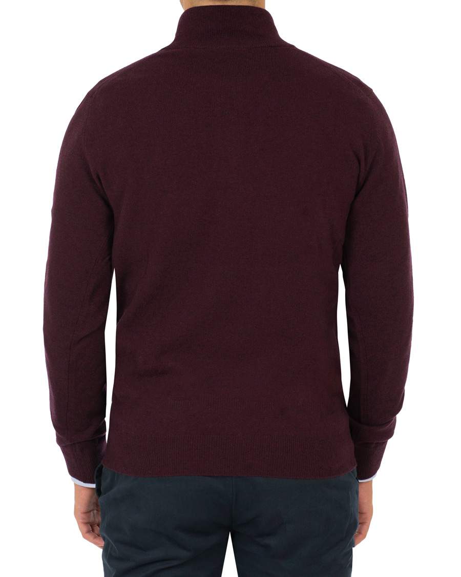 Mies | Puserot | Gant | Superfine Lambswool Half Zip Dark Burgundy Melange