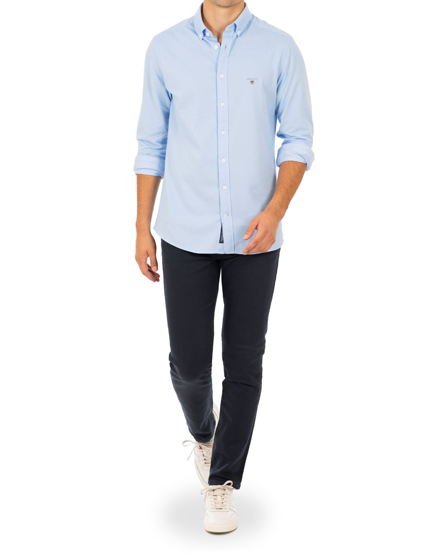 Mies | Kauluspaidat | GANT | Slim Fit Tech Prep Pique Shirt Capri Blue