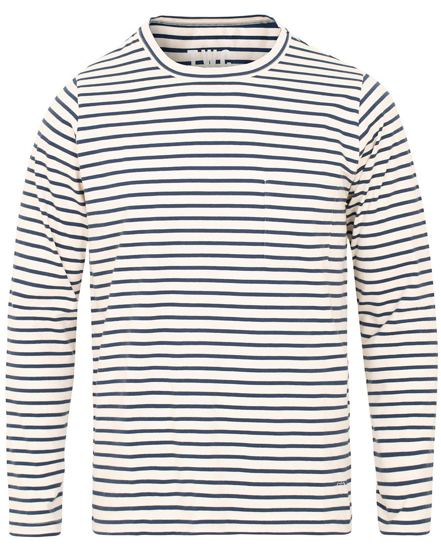 Mies | T-paidat | The Workers Club | Breton Stripe Sweater White/Navy