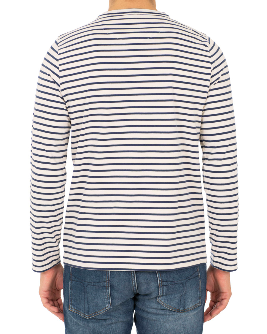 Mies | T-paidat | The Workers Club | Breton Stripe Sweater White/Navy
