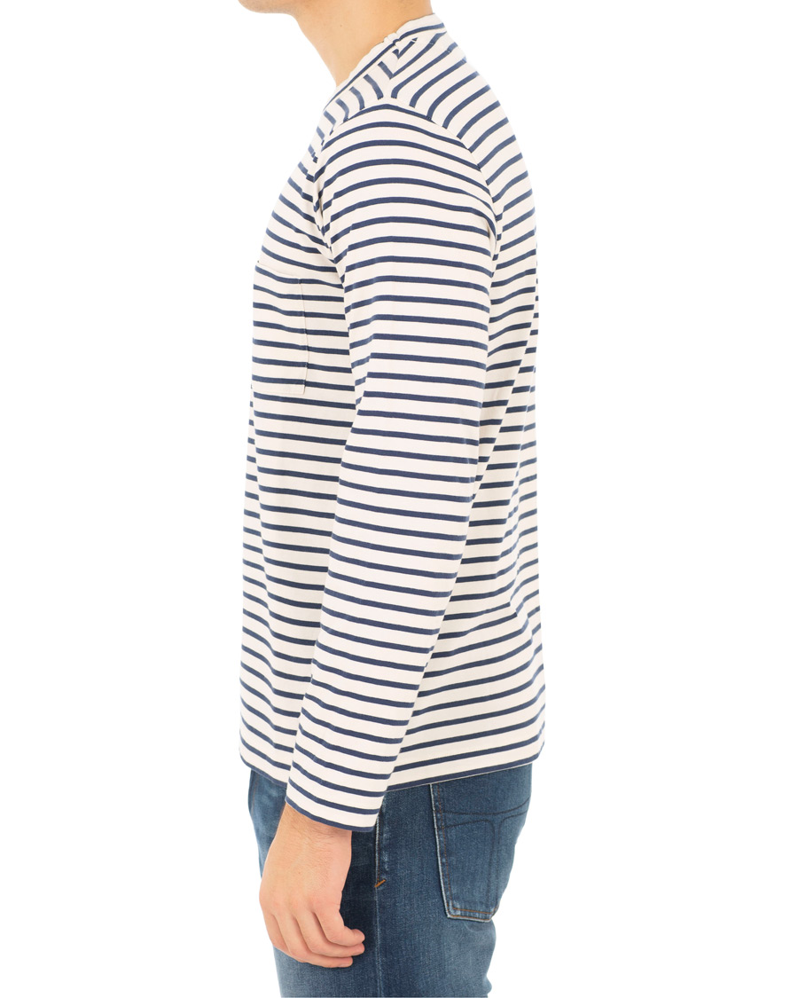 Mies | T-paidat | The Workers Club | Breton Stripe Sweater White/Navy