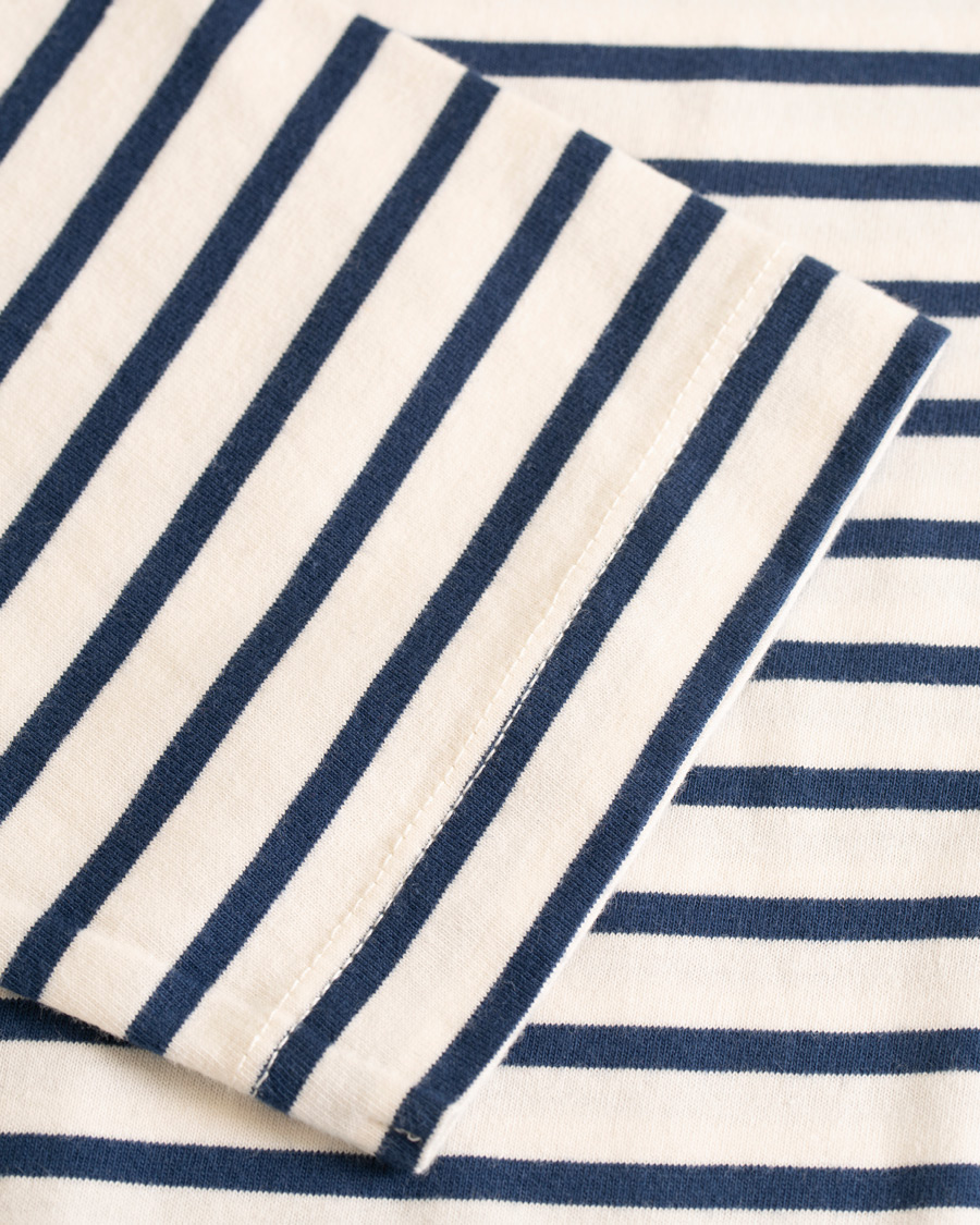 Mies | T-paidat | The Workers Club | Breton Stripe Sweater White/Navy