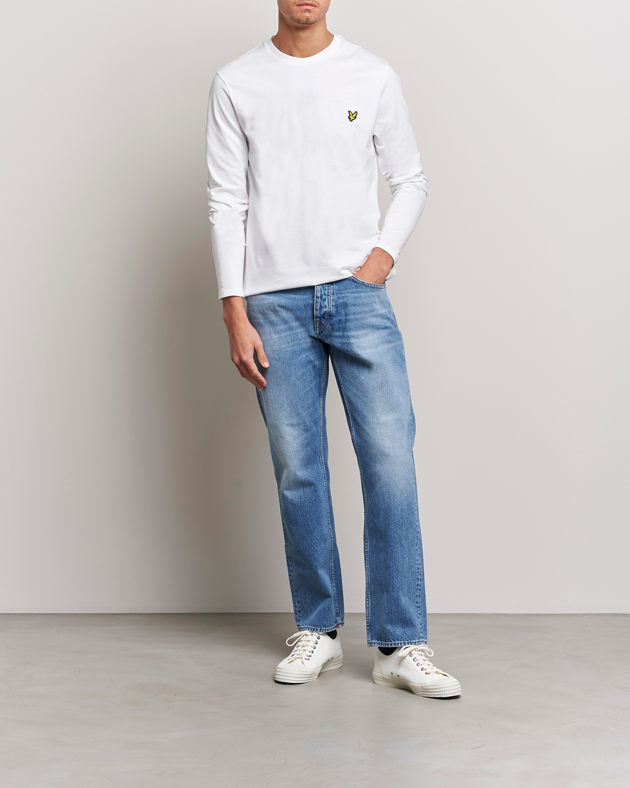 Mies | T-paidat | Lyle & Scott | Plain Long Sleeve Cotton T-Shirt White