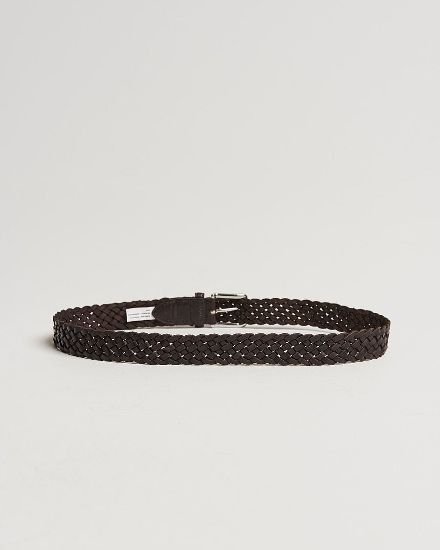 Mies | Vyöt | Polo Ralph Lauren | Leather Braided Belt Dark Brown