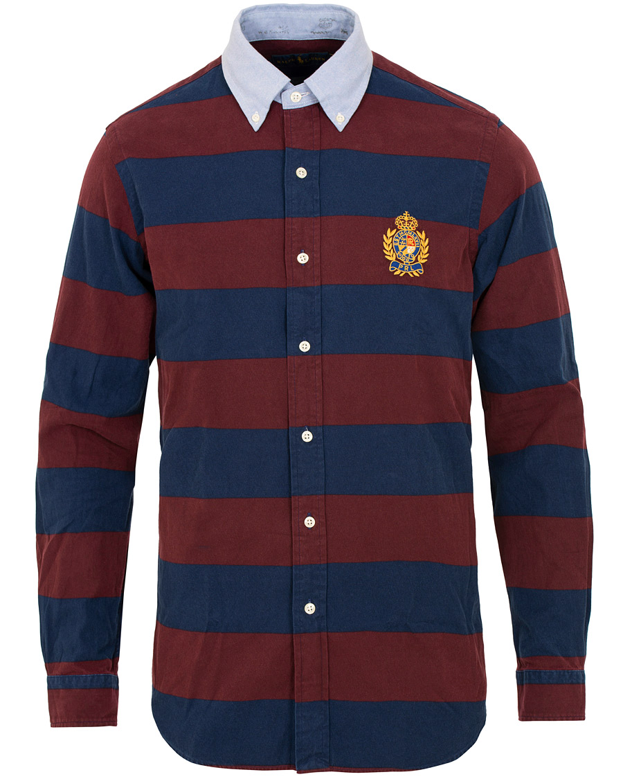Mies | Kauluspaidat | Polo Ralph Lauren | Core Fit Barstripe Shirt Burgundy/Blue