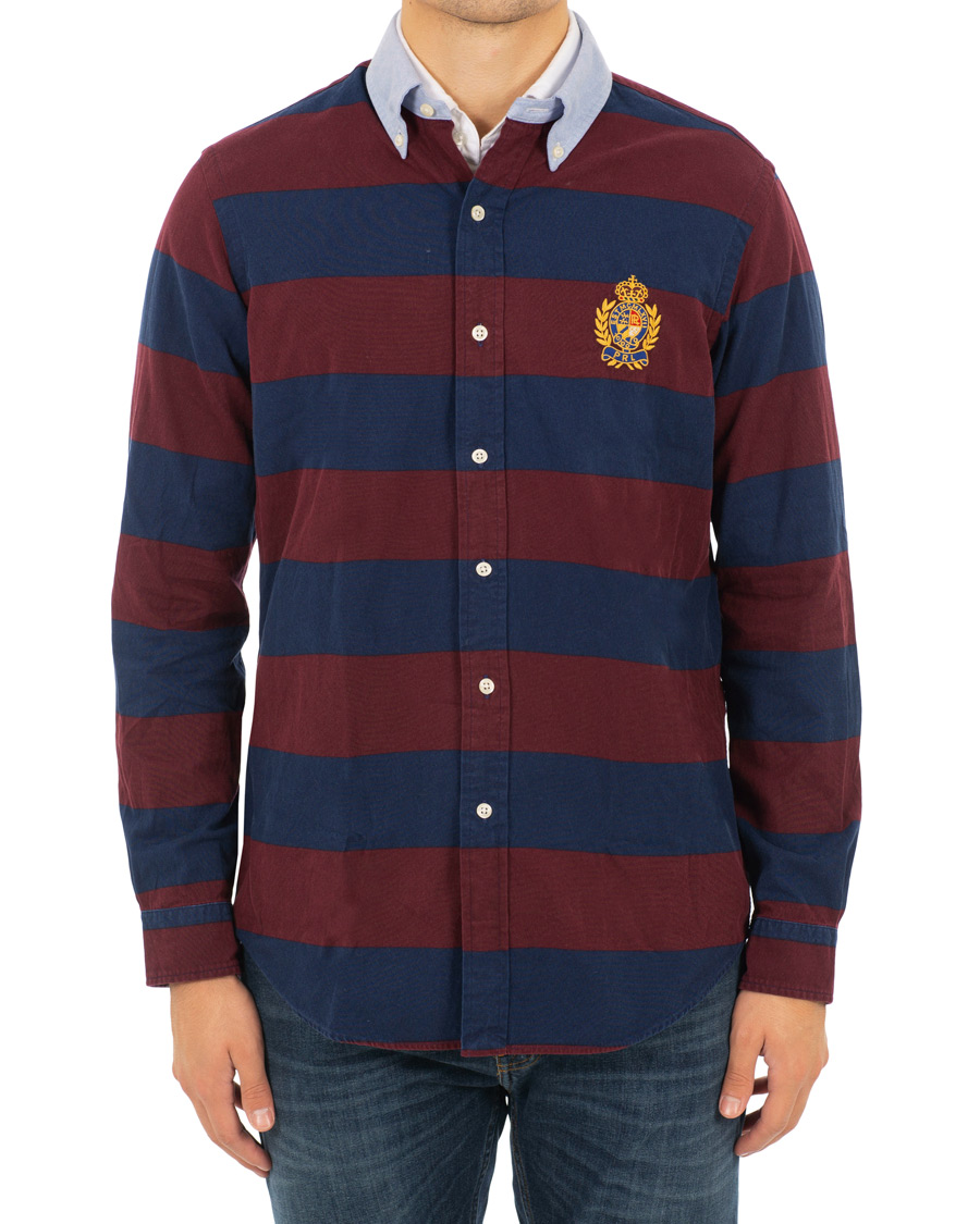 Mies | Kauluspaidat | Polo Ralph Lauren | Core Fit Barstripe Shirt Burgundy/Blue