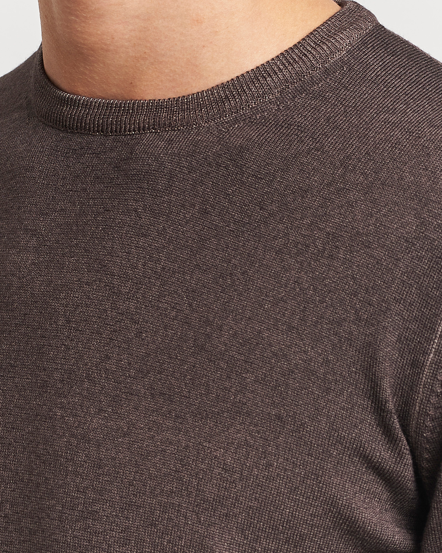 Mies | Puserot | Gran Sasso | Vintage Merino Fashion Fit Crew Neck Pullover Brown