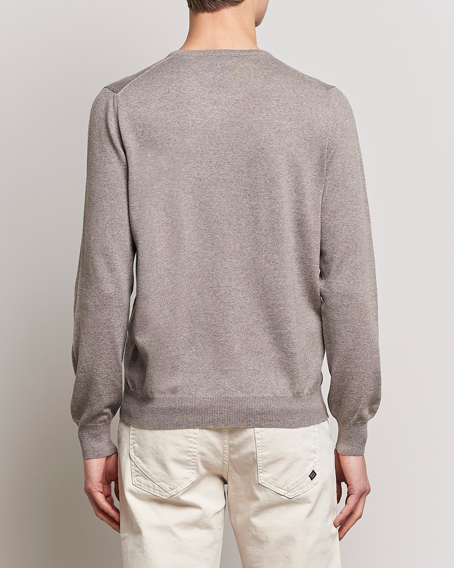 Mies | Puserot | Gran Sasso | Merino Fashion Fit Crew Neck Pullover Beige