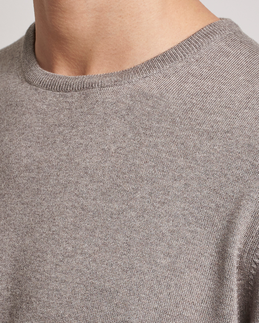 Mies | Puserot | Gran Sasso | Merino Fashion Fit Crew Neck Pullover Beige