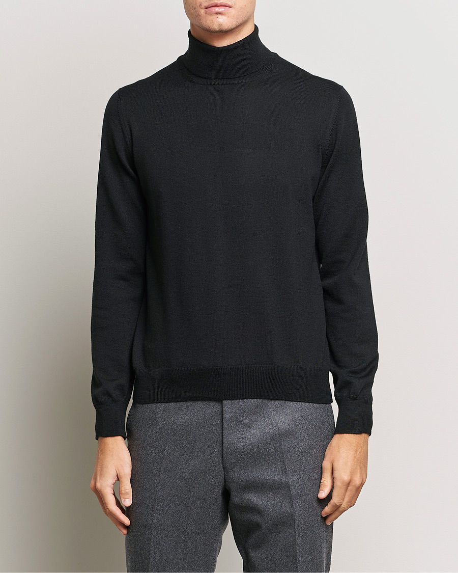 Mies |  | Gran Sasso | Merino Fashion Fit Rollneck Black