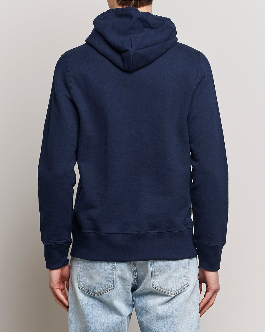 Mies | Puserot | Merz b. Schwanen | Cotton Loopwheeled Hoodie Ink Blue