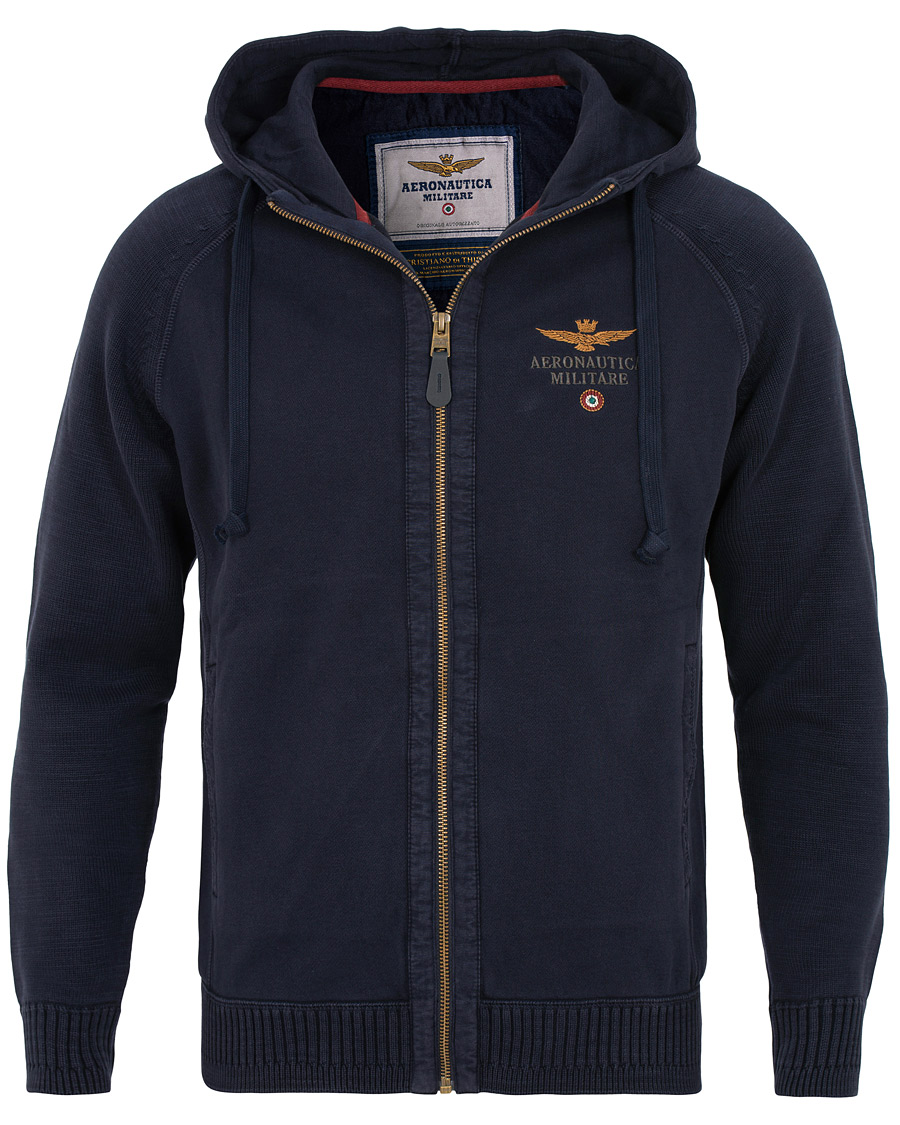Mies | Puserot | Aeronautica Militare | AF348 Full Zip Hoodie Navy