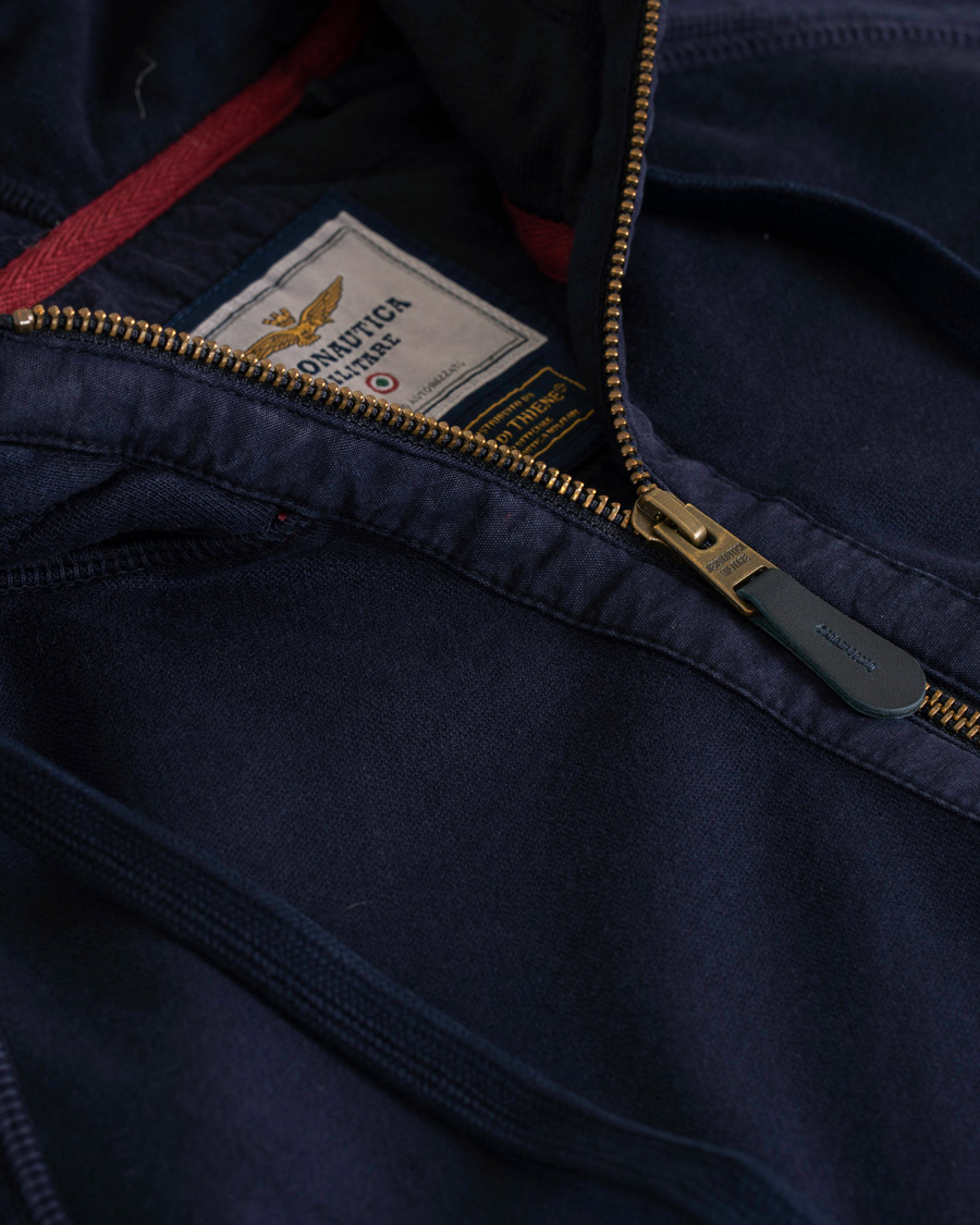 Mies | Puserot | Aeronautica Militare | AF348 Full Zip Hoodie Navy