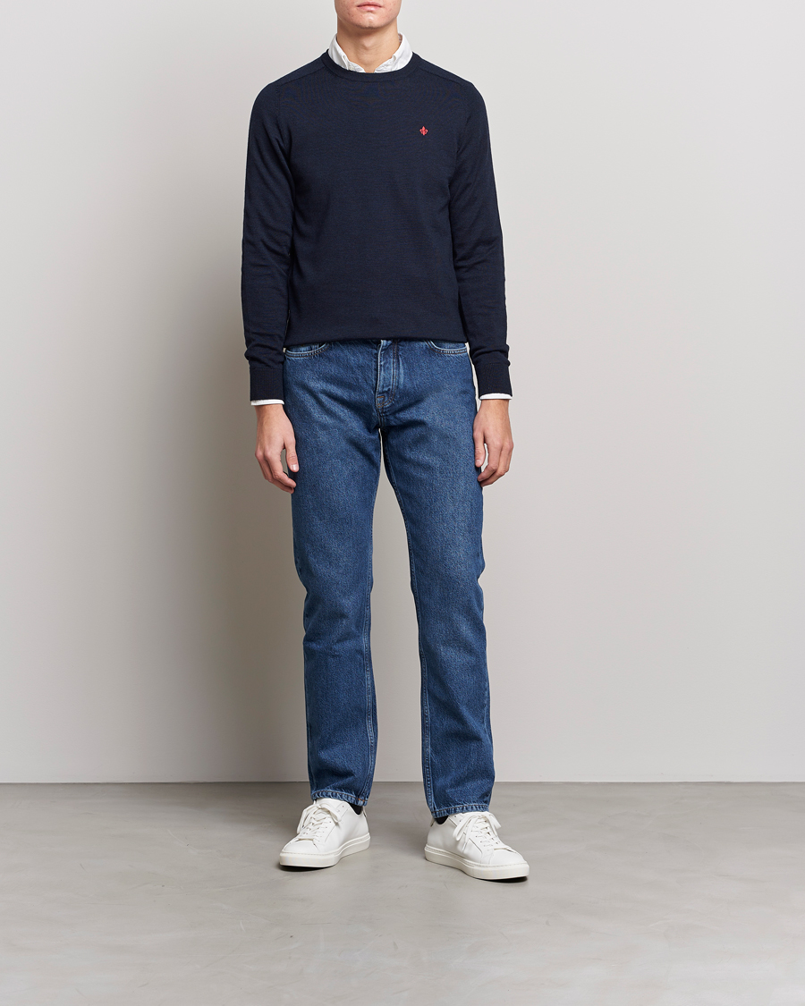 Mies | Puserot | Morris | Merino O-neck Navy