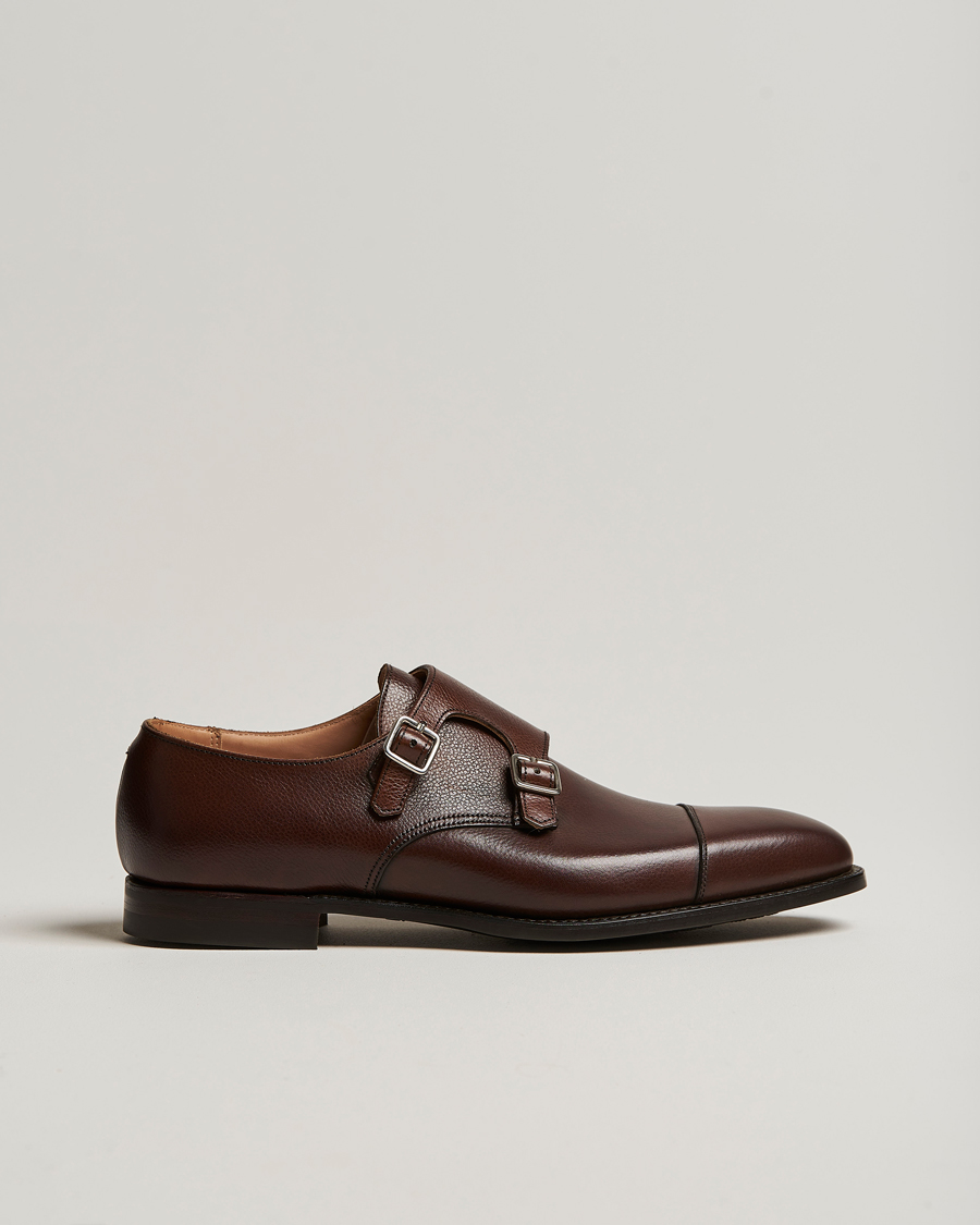 Mies | Solkikengät | Crockett & Jones | Lowndes Monkstrap City Sole Dark Brown Calf