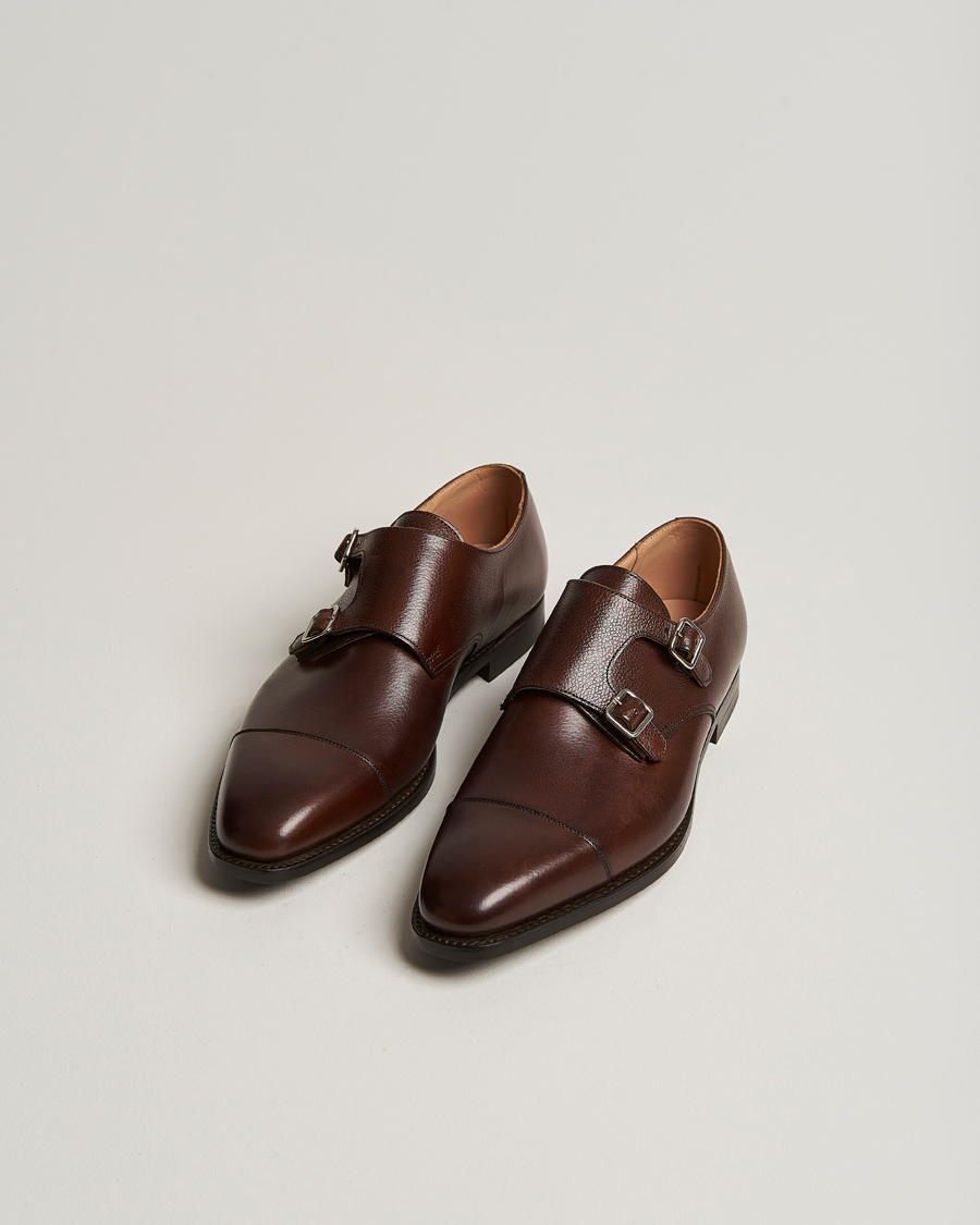 Mies | Solkikengät | Crockett & Jones | Lowndes Monkstrap City Sole Dark Brown Calf