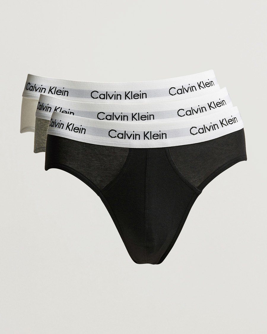 Mies | Alusvaatteet | Calvin Klein | Cotton Stretch Hip Breif 3-Pack Black/White/Grey