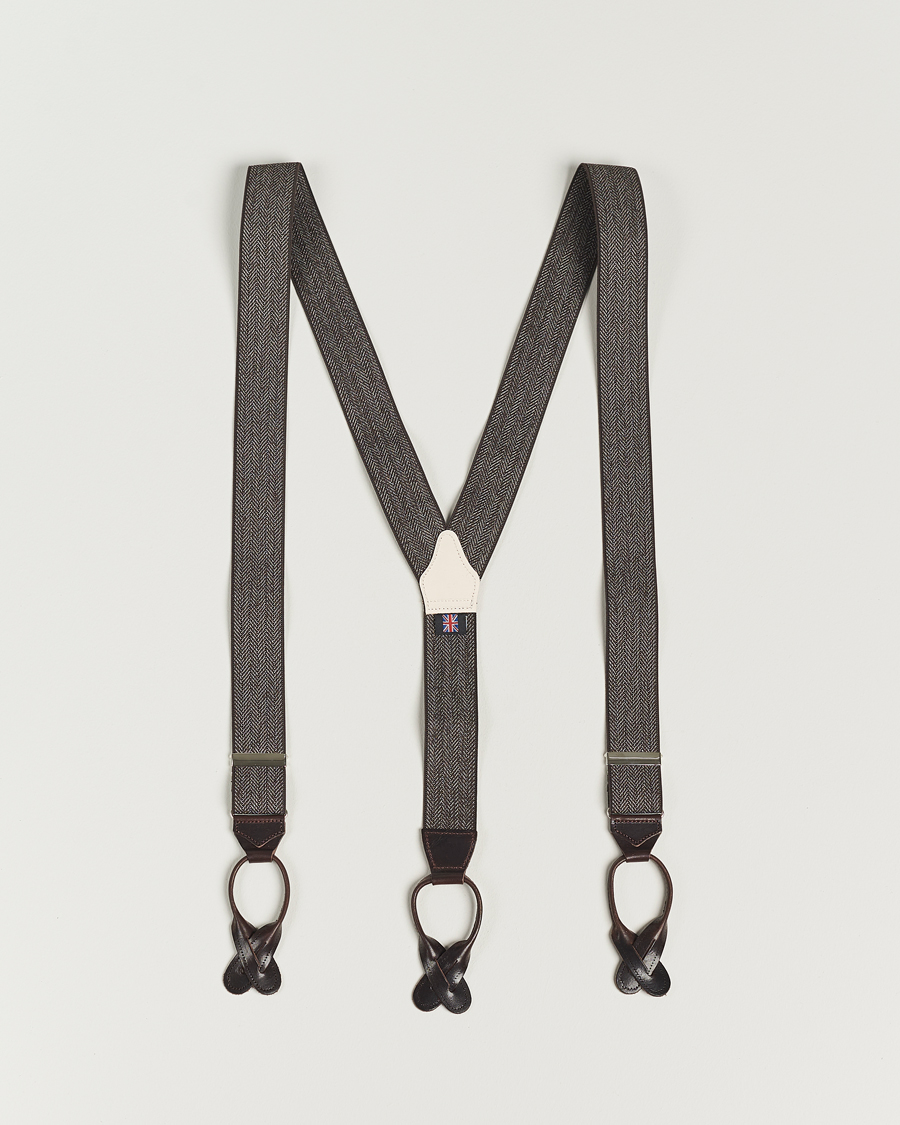 Mies | Albert Thurston Elastic Herringbone Braces 35mm Brown | Albert Thurston | Elastic Herringbone Braces 35mm Brown