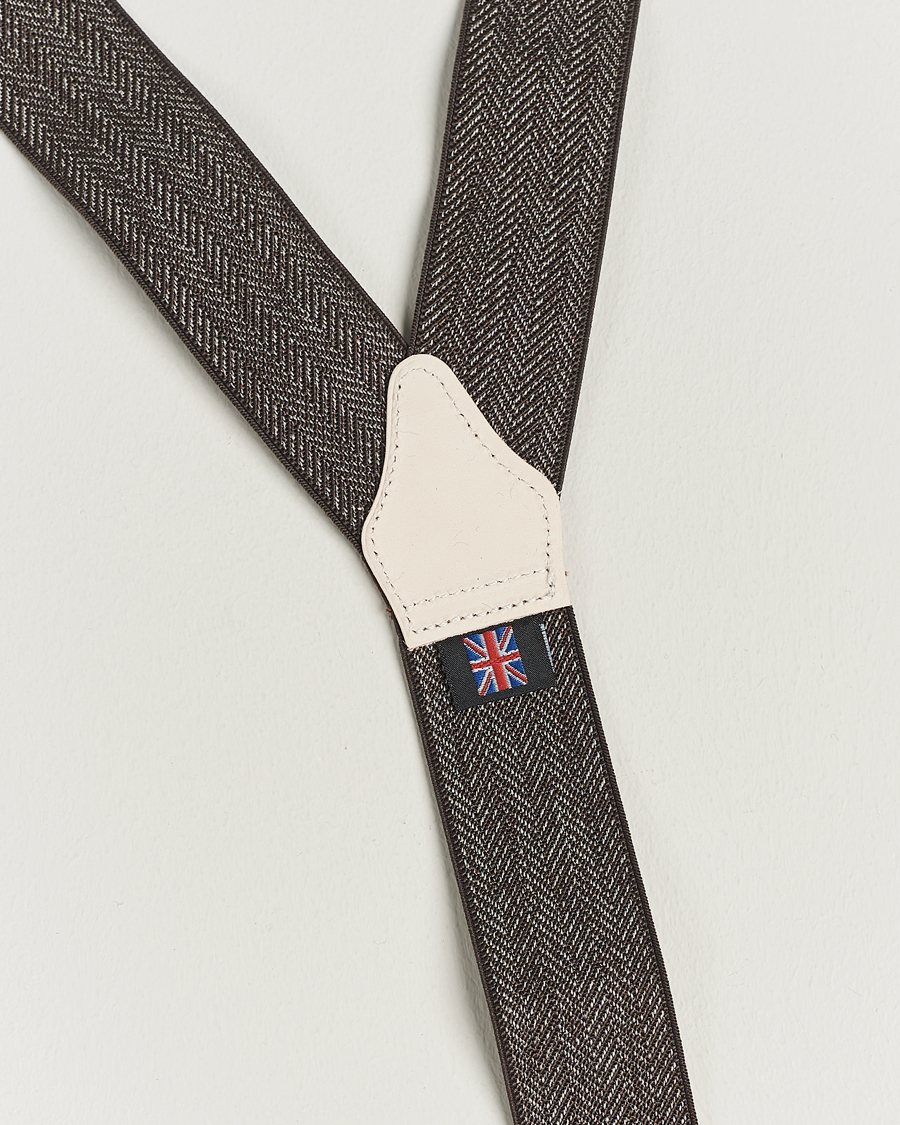 Mies | Albert Thurston Elastic Herringbone Braces 35mm Brown | Albert Thurston | Elastic Herringbone Braces 35mm Brown
