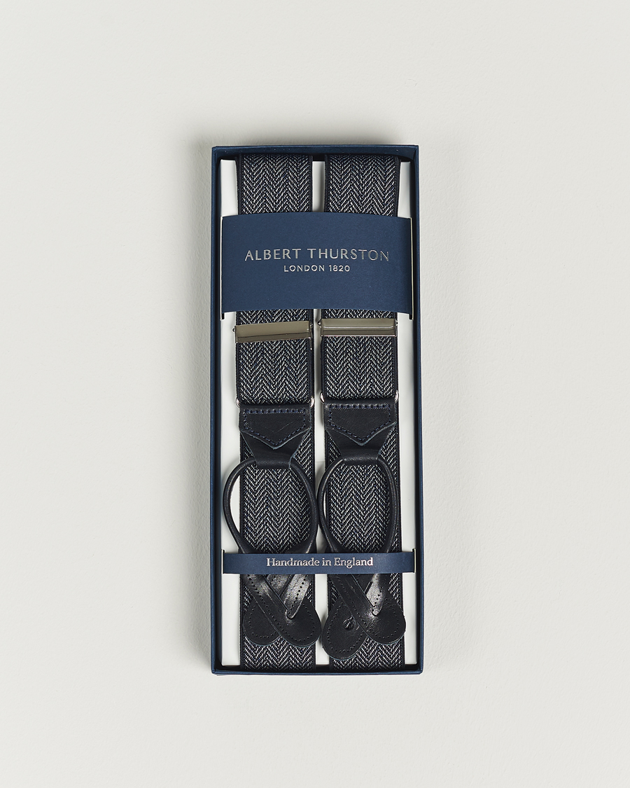 Mies | Henkselit | Albert Thurston | Elastic Herringbone Braces 35mm Blue 
