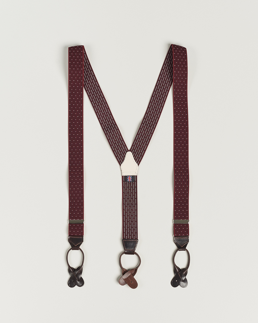 Mies | Albert Thurston Elastic Dot Braces 35mm Wine | Albert Thurston | Elastic Dot Braces 35mm Wine