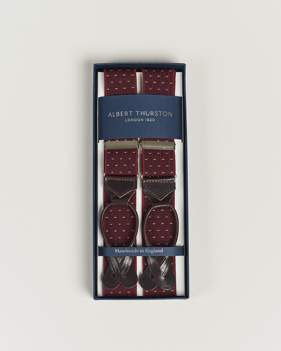 Mies | Albert Thurston Elastic Dot Braces 35mm Wine | Albert Thurston | Elastic Dot Braces 35mm Wine