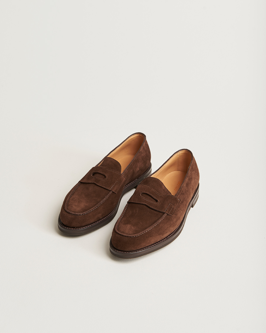 Mies | Loaferit | John Lobb | Lopez Penny Loafer Dark Brown Suede