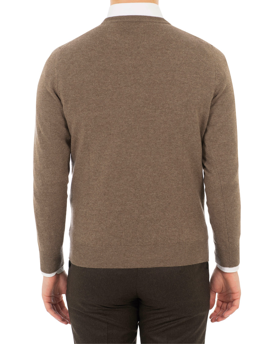 Mies | Puserot | Piacenza Cashmere | Cashmere Crew Neck Sweater Brown