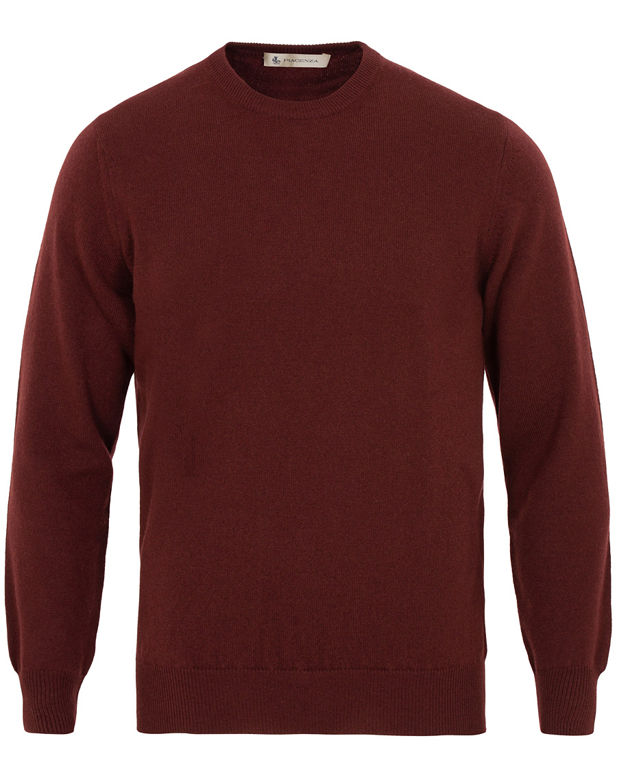 Mies | Puserot | Piacenza Cashmere | Cashmere Crew Neck Sweater Burgundy