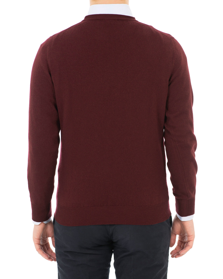 Mies | Puserot | Piacenza Cashmere | Cashmere Crew Neck Sweater Burgundy