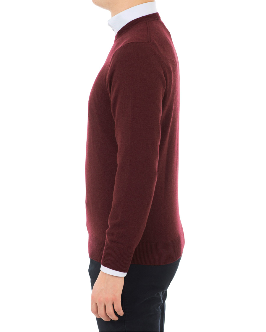 Mies | Puserot | Piacenza Cashmere | Cashmere Crew Neck Sweater Burgundy