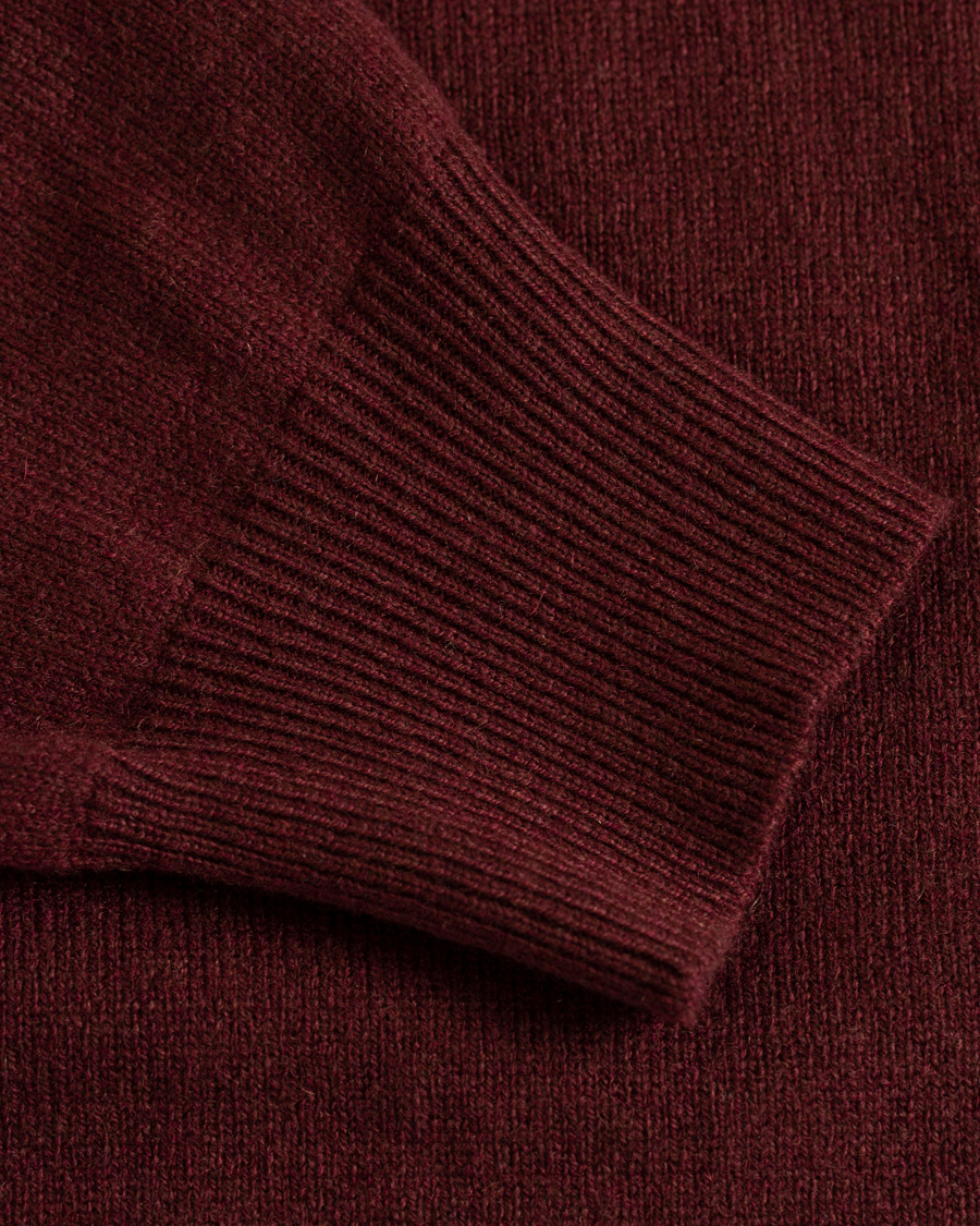 Mies | Puserot | Piacenza Cashmere | Cashmere Crew Neck Sweater Burgundy