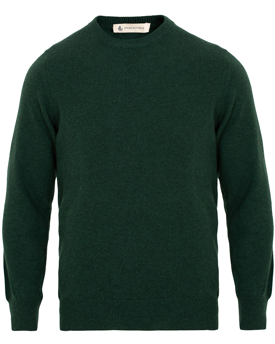 Mies | Puserot | Piacenza Cashmere | Cashmere Crew Neck Sweater Racing Green