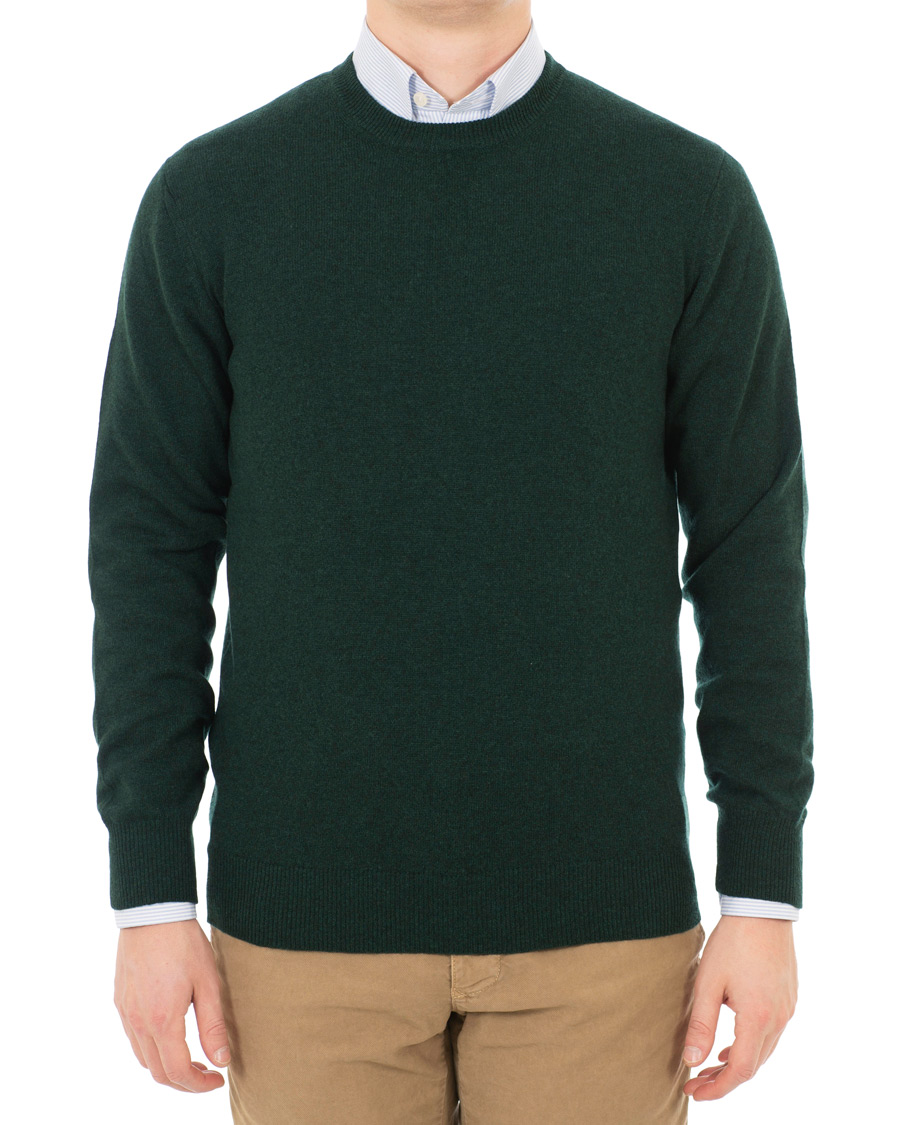 Mies | Puserot | Piacenza Cashmere | Cashmere Crew Neck Sweater Racing Green