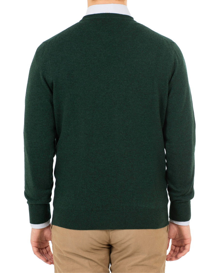 Mies | Puserot | Piacenza Cashmere | Cashmere Crew Neck Sweater Racing Green
