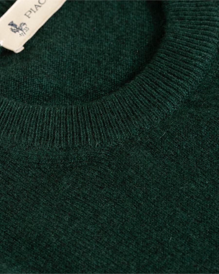 Mies | Puserot | Piacenza Cashmere | Cashmere Crew Neck Sweater Racing Green