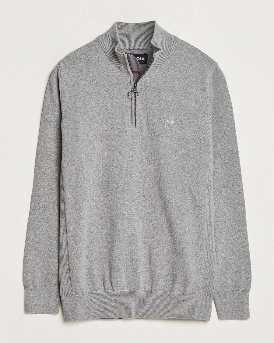 Mies | Puserot | Barbour Lifestyle | Cotton Half Zip Grey Marl