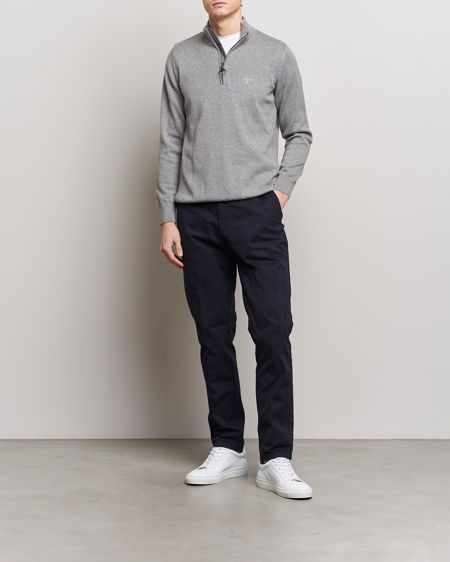 Mies | Puserot | Barbour Lifestyle | Cotton Half Zip Grey Marl