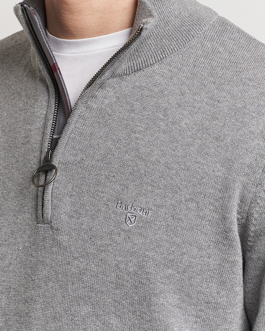 Mies | Puserot | Barbour Lifestyle | Cotton Half Zip Grey Marl