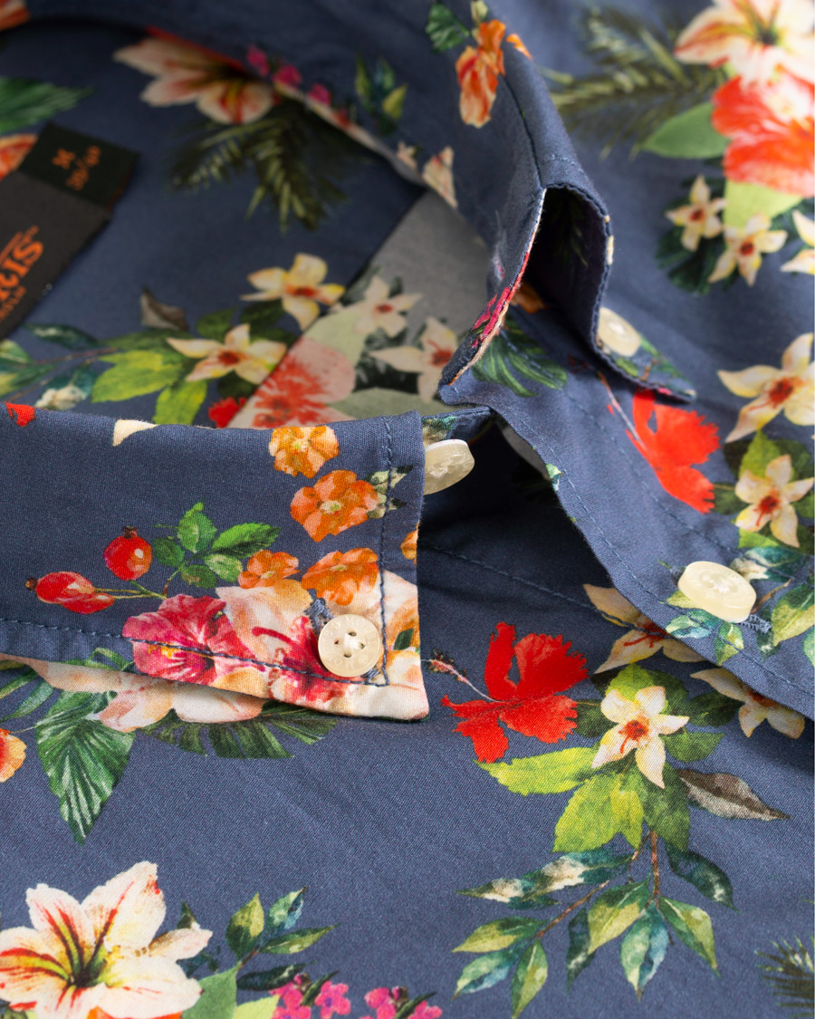 Mies | Kauluspaidat | Morris | Dan Button Down Flower Shirt Blue