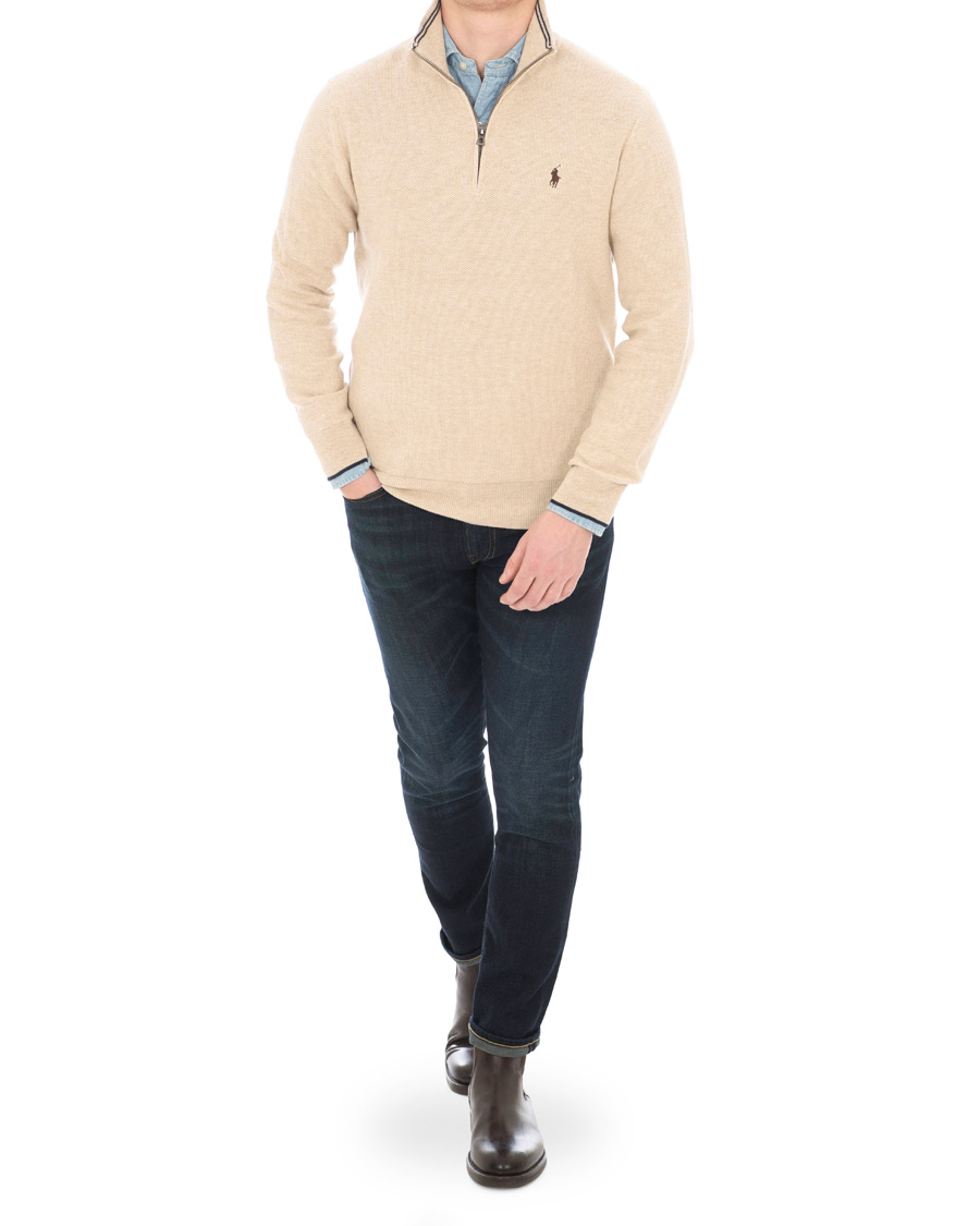 Mies | Puserot | Polo Ralph Lauren | Texture Half Zip Oatmeal Heather