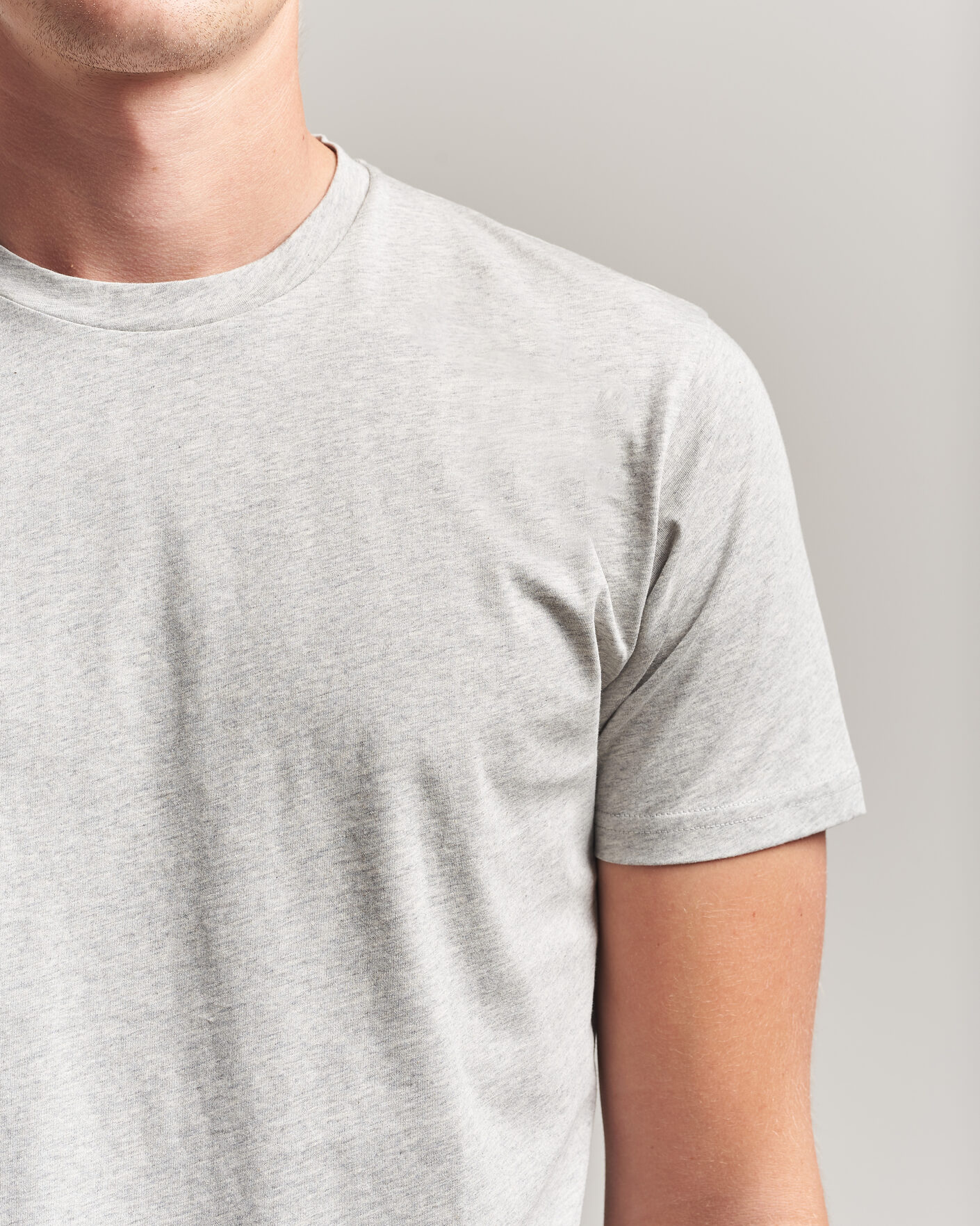 Mies | T-paidat | Sunspel | Riviera Midweight T-Shirt Grey Melange